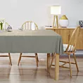 Obrus szyty popielaty z matowej gładkiej tkaniny
