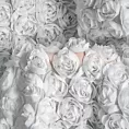 Zasłona biała z szyfonu zdobiona różami 3D 140x250 cm taśma - ROSES Eva Minge Eurofirany