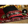 Ręcznik kąpielowy świąteczny 70x140 cm bawełniany kolor czarny z żakardową bordiurą w śnieżynki 480 g/m2 RUDOLF Eurofirany