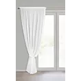 Komplet firan białych zdobionych aplikacją z gipiurą z perełkami 140x270 cm taśma+troczek ELENA Eurofirany