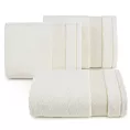 Ręcznik kąpielowy 50x90 cm bawełniany kolor kremowy z ozdobną bordiurą 500 g/m2 NESSY Eurofirany