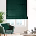 Roleta rzymska ciemnozielona z miękkiej tkaniny o welurowej strukturze i wyraźnym splocie