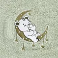 Ręcznik kąpielowy dziecięcy 70x140 cm bawełniany kolor miętowy z aplikacją w urocze misie 450 g/m2 BABY 74 Eurofirany