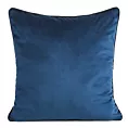 Poszewka na poduszkę 60x60 cm welwetowa o delikatnym połysku z ozdobną lamówką granatowa GAJA 2 Eurofirany