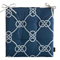 Poduszka na krzesło 43 x 43 x 4 cm wodoodporna granatowo, biała w stylu marynistycznym GARDEN Eurofirany
