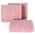 Ręcznik do rąk 30x50 cm bawełniany kolor pudrowy róż z kontrastującymi paseczkami 500 g/m2 SUZI Eurofirany