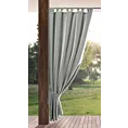 Zasłona srebrna z wodoodpornej tkaniny idealna do ogrodu i na taras 155x220 cm szelki/rzep GARDEN Eurofirany