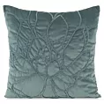 Poszewka na poduszkę 45x45 cm welwetowa zdobiona naszywanym wzorem zielona SANDI Eurofirany
