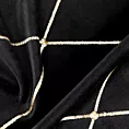 Zasłona czarno, złota haftowana w duże karo z tkaniny welwetowej 140x250 cm przelotka MARGO Pierre Cardin Eurofirany