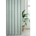 Zasłona szyta na przelotkach miętowa z matowej luźnotkanej tkaniny z efektem melanżu, wykończona obciążnikiem