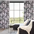 Zasłona biało, fioletowa z motywem liści 140x270 cm taśma/ szelki LILIA Eurofirany