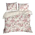 Pościel 220x200 cm bawełniana kolor pudrowy róż, beżowy z roślinnym wzorem SPRING 42 Eurofirany