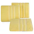 Ręcznik kąpielowy 100x150 cm bawełniany kolor żółty z ozdobną bordiurą 500 g/m2 MILO Eurofirany