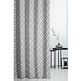 Zasłona szyta na taśmie 8 cm biało czarna z miękkiej tkaniny z nadrukiem w małe ornamenty