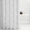 Firana szyta na flexach biała z eleganckiej tkaniny peru z dziecięcą aplikacją