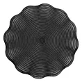 Podkładka okrągła na stół czarna średnica 38 cm JUNE pleciona o falistych brzegach Eurofirany