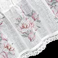 Zazdrostka biało, różowa z etaminy w stylu prowansalskim z koronką 150x30 cm tunel SUZY Eurofirany