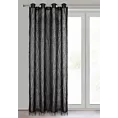 Zasłona czarna zdobiona lśniącymi delikatnymi frędzlami 140x250 cm przelotka AURORA Eva Minge Eurofirany