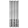 Zasłona srebrna zdobiona falbanami z welwetu 140x250 cm przelotka DANI Eurofirany