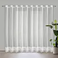 Firana biała zdobiona w dolnej części haftem 350x250 cm przelotka TALIA Eurofirany