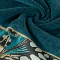 Ręcznik kąpielowy 70x140 cm bawełniany kolor ciemnoturkusowy z designerską bordiurą 500 g/m2 EVA 15 Eva Minge Eurofirany