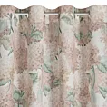 Zasłona naturalno, beżowa z wzorem kwiatów z dodatkiem lnu 140x250 cm przelotka DEMI Eurofirany