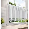 Zazdrostka biała z tkaniny z przewagą bawełny zdobiona koronką 150x60 cm tunel ISAAC Eurofirany