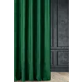 Zasłona szyta na taśmie fala zielono butelkowo zielona z miękkiej półmatowej tkaniny welwetowej
