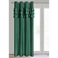 Zasłona ciemnozielona zdobiona falbanami z welwetu 140x250 cm przelotka SAMI Eurofirany