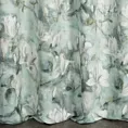 Zasłona miętowo, kremowa z motywem malowanych magnolii 140x250 cm przelotka GRACJA Eurofirany