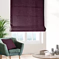 Roleta rzymska fioletowa z tkaniny zaciemniającej typu dimout o naturalnym splocie, z efektem melanżu