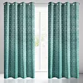 Zasłona turkusowa ze srebrnym wzorem, welwetowa 135x250 cm przelotka MANDI Eurofirany