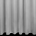 Firana szyta na taśmie 8 cm popielata z siatki o wyraźnym splocie i lekkim połysku, wykończona obciążnikiem