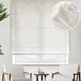 Roleta rzymska biało szampańska z szyfonowej tkaniny z błyszczącym nadrukiem