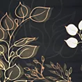 Pościel 160x200 cm z makosatyny bawełnianej kolor czarny, złoty z motywem liści VICTORIA 7 Limited Collection Eurofirany
