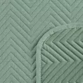 Narzuta z tkaniny o strukturze lnu zielona 220x240 cm pikowana w wzór jodełki LEN 3 EUROFIRANY PREMIUM
