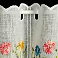 Tkanina firanowa zazdrostka z etaminy z haftowanym wzorem letnich kwiatów Eurofirany