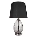 Lampa stołowa nocna czarna MAYA z podstawą z dymionego szkła Eurofirany