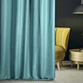 Zasłona szyta na taśmie 8 cm LUXOR turkusowa z eleganckiej lśniącej tkaniny o drobnym splocie