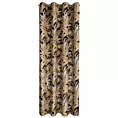 Zasłona czarno, złota z błyszczącym wzorem egzotycznych liści z welwetu 140x250 cm przelotka ADEL  Eurofirany