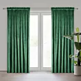 Zasłona ciemnozielona z gładkiego welwetu 140x300 cm taśma PIERRE Eurofirany