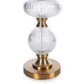Lampa stołowa biało, złota SANNY z podstawy z szklanych bombek Eurofirany