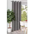 Zasłona grafitowa z tkaniny welurowej 420x260 cm przelotka - Dora Eurofirany