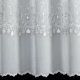 Firana szyta na taśmie 8 cm SHARMA biało srebrna z matowej tkaniny haftowanej w drobny wzór