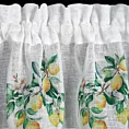 Zazdrostka biało, zielona z etaminy zdobiona nadrukiem cytryn 30x150cm tunel CLOE Eurofirany