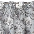 Zasłona popielato, biała w duże kwiaty z etaminy 140x250 cm przelotka SANDRA Eurofirany