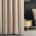 Zasłona szyta na taśmie fala VISCAYA jasnobeżowa z melanżowej i miłej w dotyku tkaniny Italissima