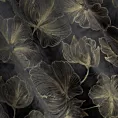 Zasłona czarna w złote kwiaty z błyszczącego welwetu 140x250 cm przelotka STELLA Eurofirany