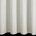 Firana szyta na przelotkach kremowa z miękkiej w dotyku tkanina w delikatne pionowe prążki, wykończona obciążnikiem