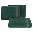 Ręcznik do rąk 30x50 cm bawełniany kolor ciemnozielony w pasy przetykany błyszczącą nicią 500 g/m2 APRIL Eurofirany